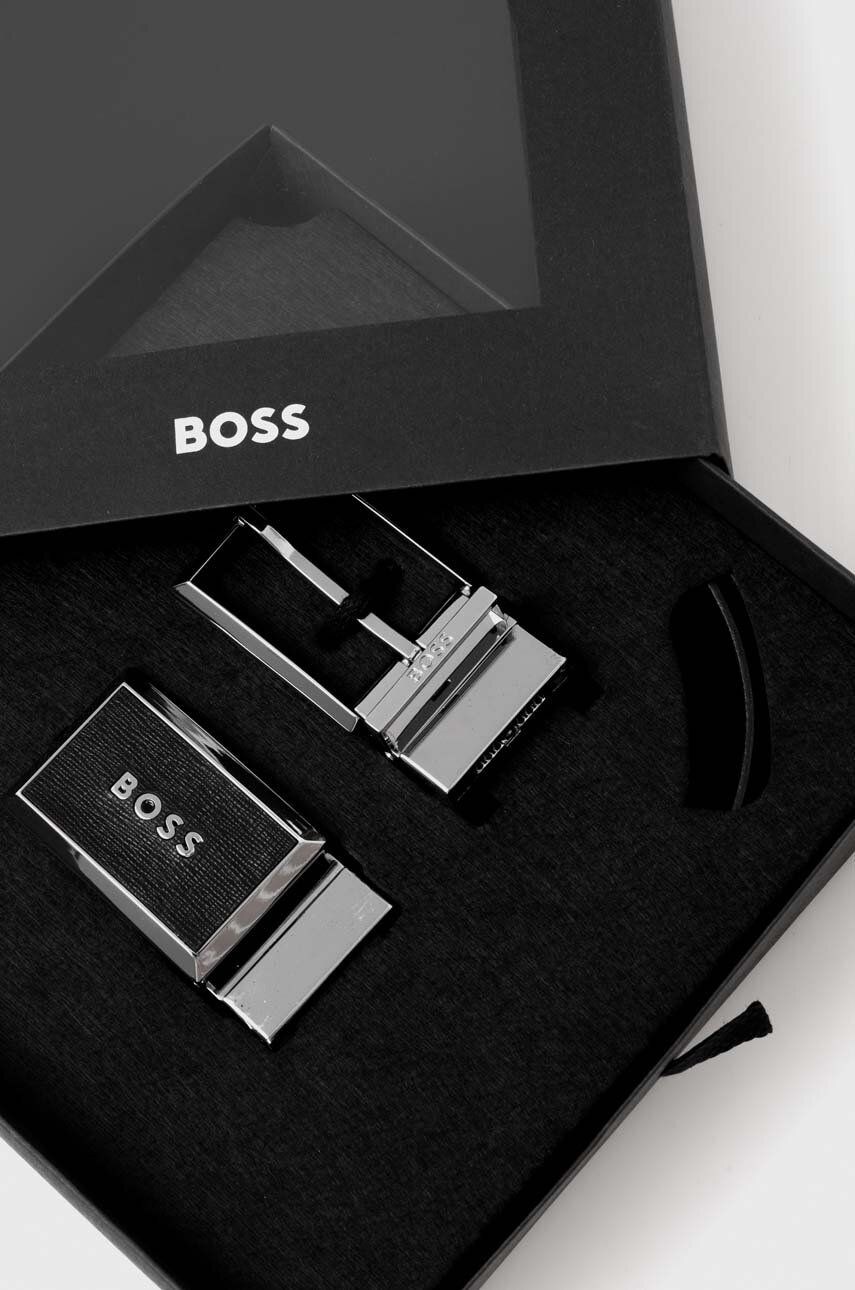 BOSS Curea Din Piele Cu Catarame Detasabile Culoarea Negru