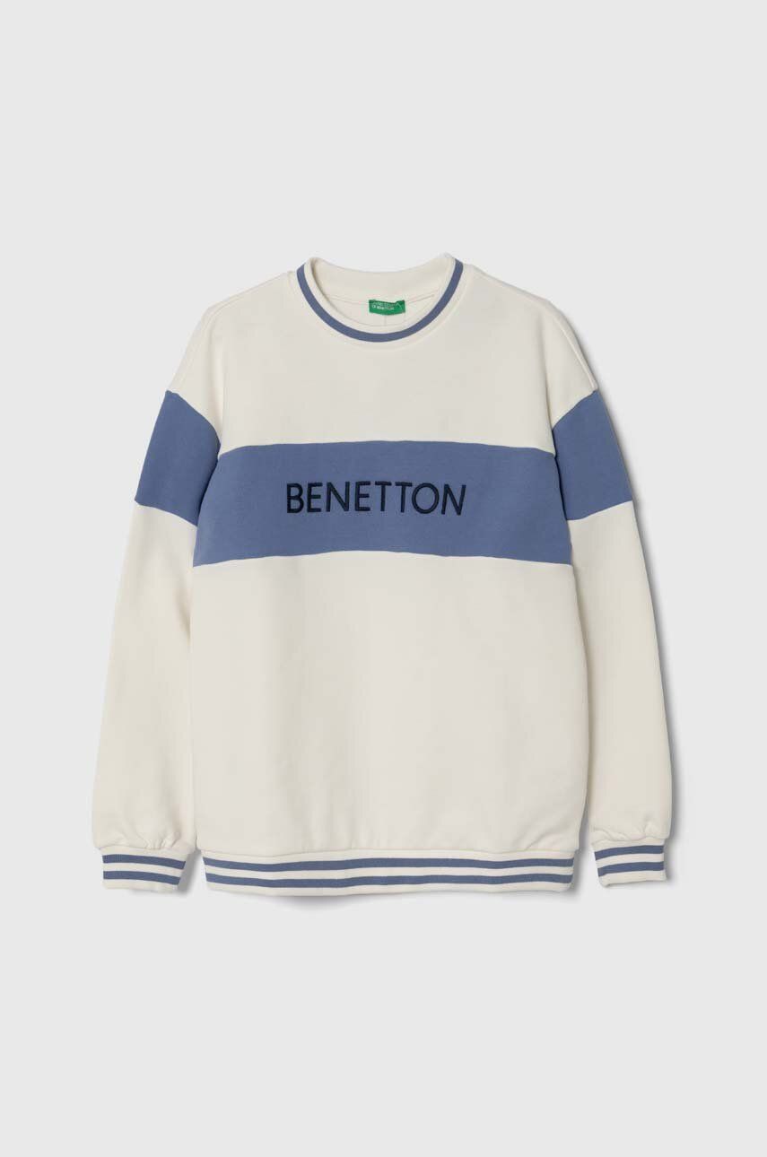 United Colors Of Benetton Hanorac De Bumbac Pentru Copii Culoarea Alb, Modelator
