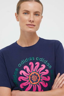 Adidas Tricou Din Bumbac FARM Culoarea Albastru Marin Bleumarin