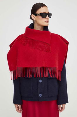 By Malene Birger Fular De Lana Culoarea Rosu, Neted