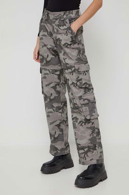 Abercrombie & Fitch Pantaloni Femei, Culoarea Gri, Lat, High Waist