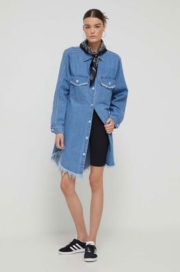 Adidas Originals Rochie Din Bumbac Mini, Oversize, Ksenia Schnaider Albastru