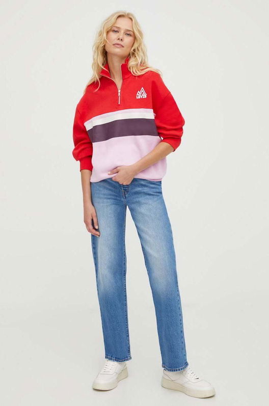 Levi's Bluza Femei, Culoarea Rosu, Cu Imprimeu