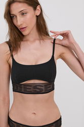 Diesel Sutien Culoarea Negru, Material Neted