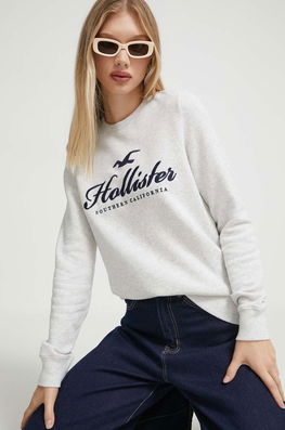 Hollister Co. Bluza Femei, Culoarea Gri, Melanj