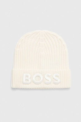 BOSS Caciula De Lana Culoarea Alb, De Lana
