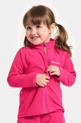 Didriksons Bluza Copii MONTE KIDS FULLZIP Culoarea Roz, Neted