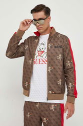 Guess Bluza Guess X Banksy Barbati, Culoarea Maro, Modelator