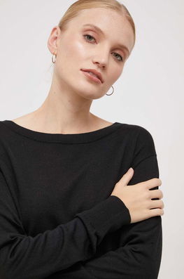 Sisley Pulover De Lana Femei, Culoarea Negru, Light