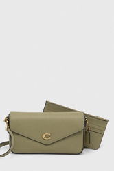 Coach Poseta De Piele Culoarea Verde