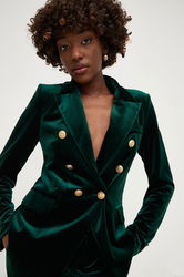 Answear Lab Sacou Culoarea Verde, Cu Doua Randuri De Nasturi, Neted