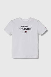 Tommy Hilfiger Tricou Bebe Culoarea Alb, Cu Imprimeu